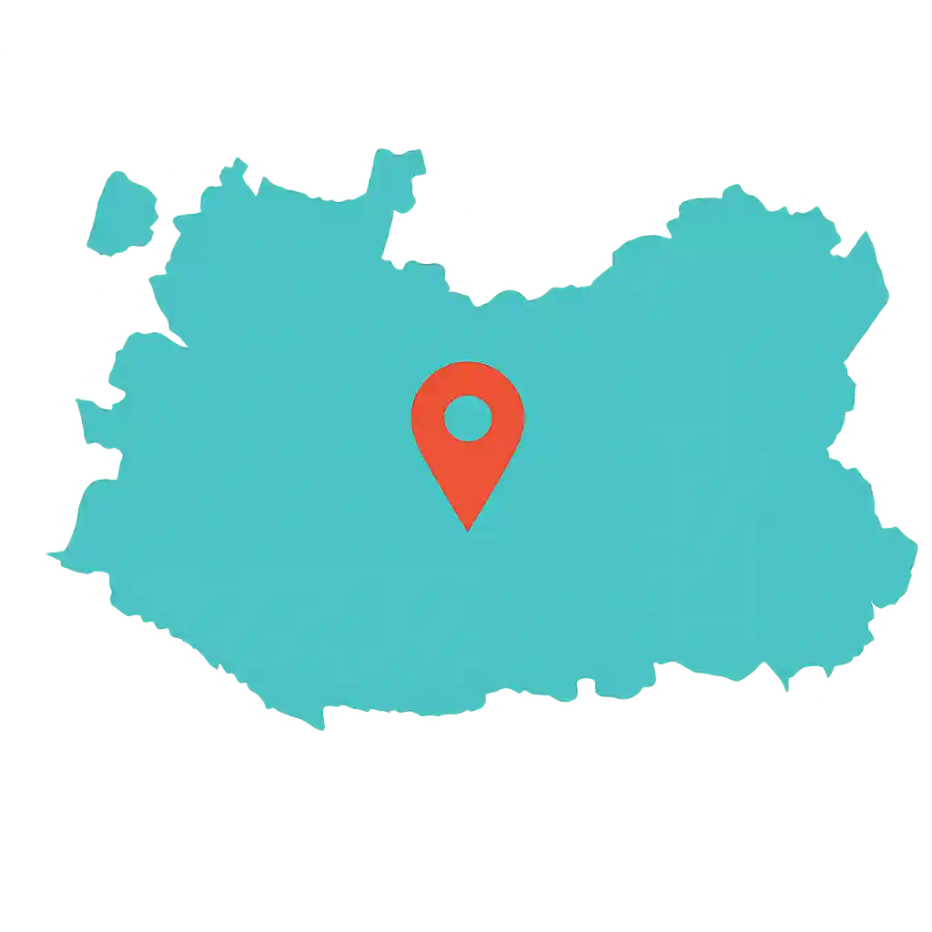 Mapa de la provincia de Ciudad Real con icono de adiestramiento canino.